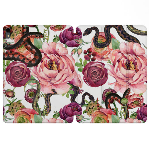 Lex Altern Magnetic iPad Case Snake in Roses for your Apple tablet.