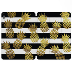 Lex Altern Magnetic iPad Case Striped Pineapple Design for your Apple tablet.