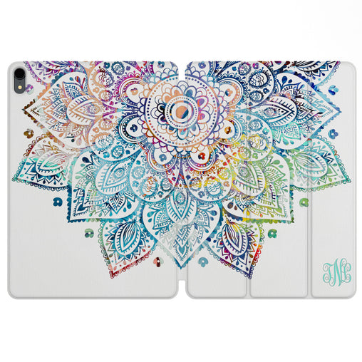Lex Altern Magnetic iPad Case Colorful Mandala for your Apple tablet.