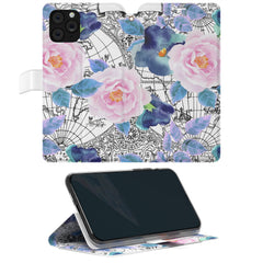 Lex Altern iPhone Wallet Case Floral Old Map Wallet
