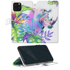 Lex Altern iPhone Wallet Case Tropical Rhinoceros Wallet