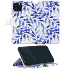 Lex Altern iPhone Wallet Case Blue Leaves Wallet