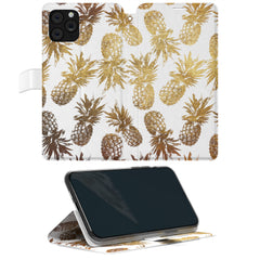 Lex Altern iPhone Wallet Case Gold Foil Pineapples Wallet