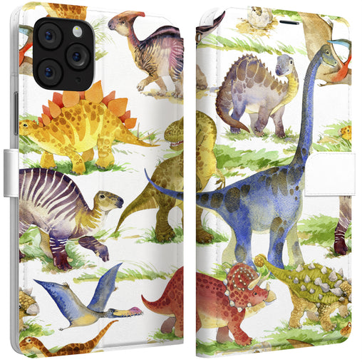 Lex Altern iPhone Wallet Case Colorful Dinosaurs Wallet
