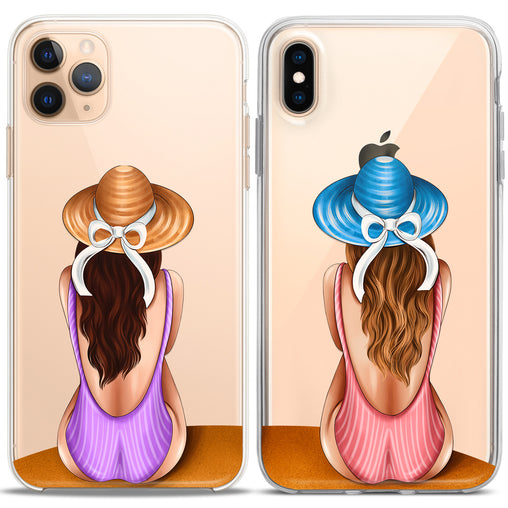 Lex Altern TPU Silicone Couple Case Abstract Friends On Vacation