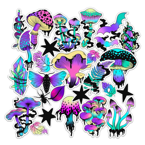 Lex Altern 30 PCS Sticker Pack for Laptop Trippy Mushrooms