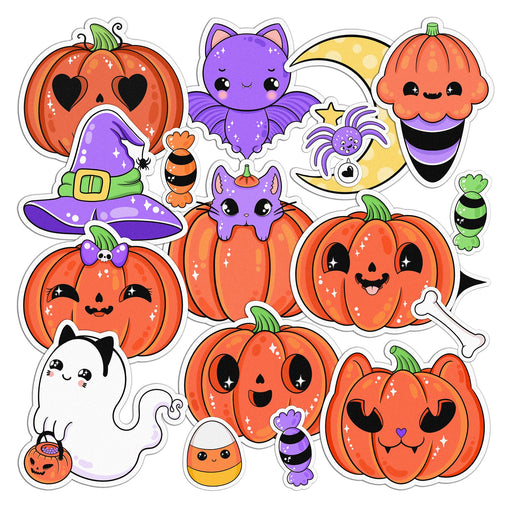 Lex Altern 19 PCS Sticker Pack for Laptop Spooky Pumpkins