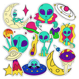 Lex Altern 18 PCS Sticker Pack for Laptop Cartoon UFO