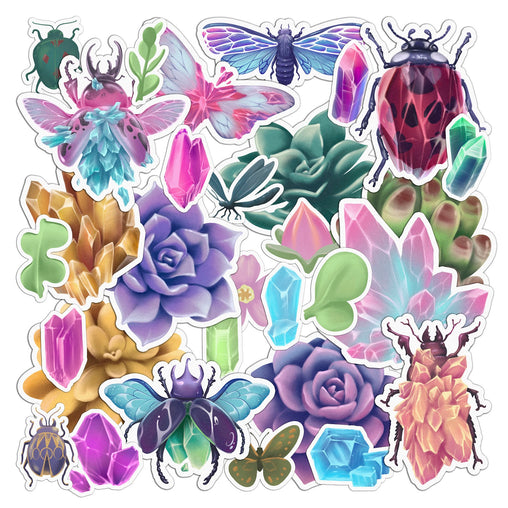 Lex Altern 31 PCS Sticker Pack for Laptop Crystal Bugs