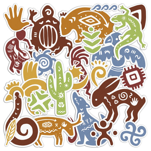 Lex Altern 28 PCS Sticker Pack for Laptop Tribal Symbols