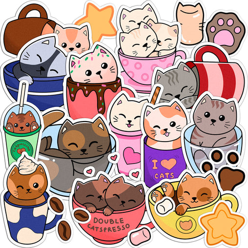 Lex Altern 20 PCS Sticker Pack for Laptop Little Kitties