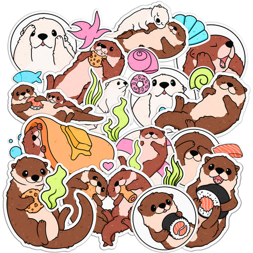 Lex Altern 33 PCS Sticker Pack for Laptop Cute Otters