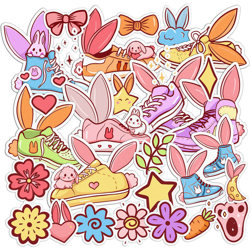 Lex Altern 28 PCS Sticker Pack for Laptop Bunny Sneakers