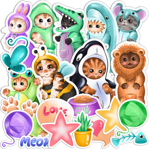 Lex Altern 23 PCS Sticker Pack for Laptop Animals in Costumes