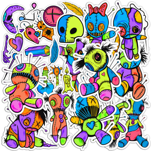 Lex Altern 30 PCS Sticker Pack for Laptop Colorful Voodoo