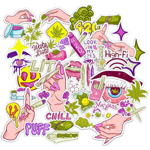 Lex Altern 43 PCS Sticker Pack for Laptop Chill