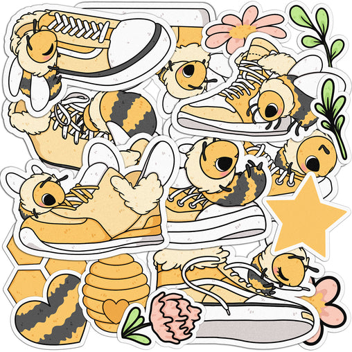 Lex Altern 17 PCS Sticker Pack for Laptop Yellow Bumblebee