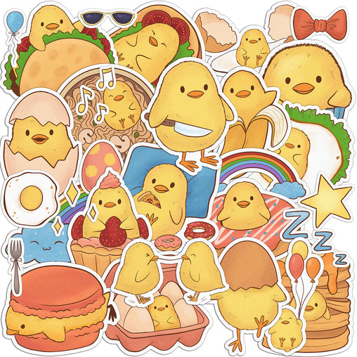 Lex Altern 34 PCS Sticker Pack for Laptop Yellow Chick