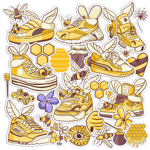 Lex Altern 25 PCS Sticker Pack for Laptop Bee Stylish