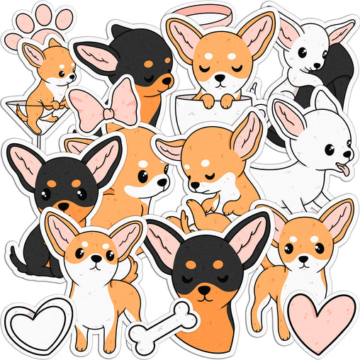 Lex Altern 19 PCS Sticker Pack for Laptop Chihuahua Puppy