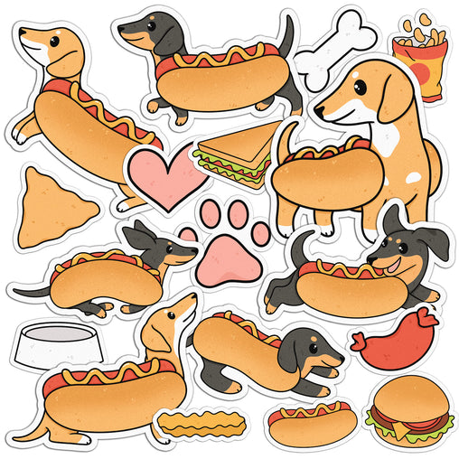 Lex Altern 20 PCS Sticker Pack for Laptop Sausage Dog