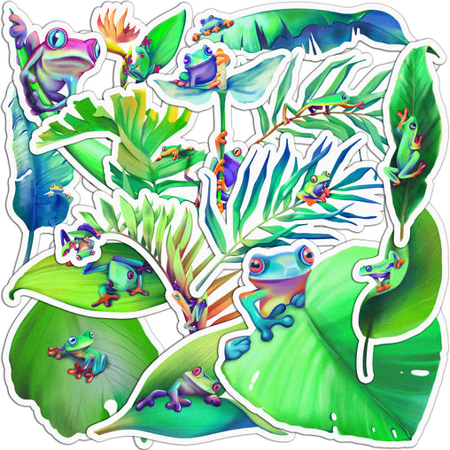 Lex Altern 15 PCS Sticker Pack for Laptop Rainforest Frog