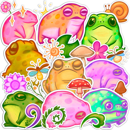 Lex Altern 26 PCS Sticker Pack for Laptop Chunky Froggy