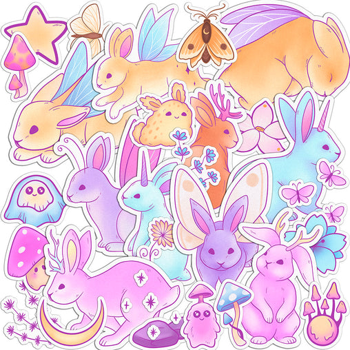 Lex Altern 29 PCS Sticker Pack for Laptop Magic Bunny