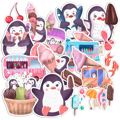 Lex Altern 23 PCS Sticker Pack for Laptop Yummy Penguins