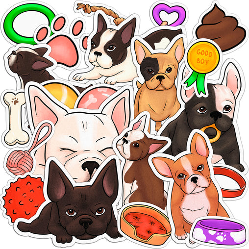 Lex Altern 22 PCS Sticker Pack for Laptop Cute Frenchie