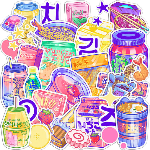 Lex Altern 34 PCS Sticker Pack for Laptop Japanese Food