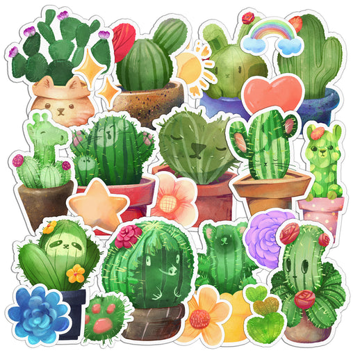 Lex Altern 25 PCS Sticker Pack for Laptop Adorable Cactuses