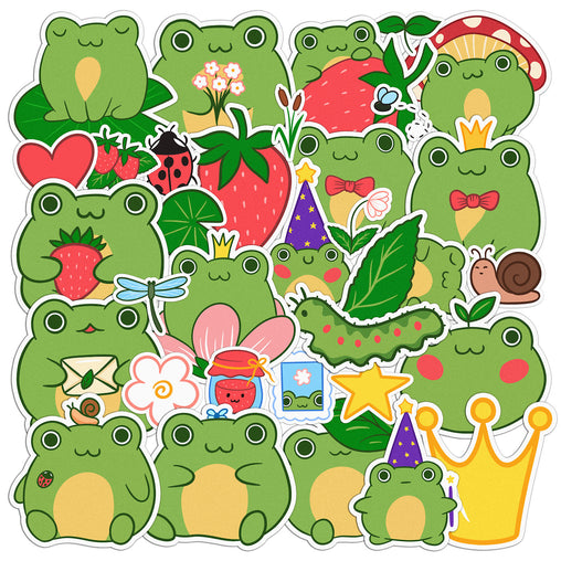 Lex Altern 33 PCS Sticker Pack for Laptop Green Froggy