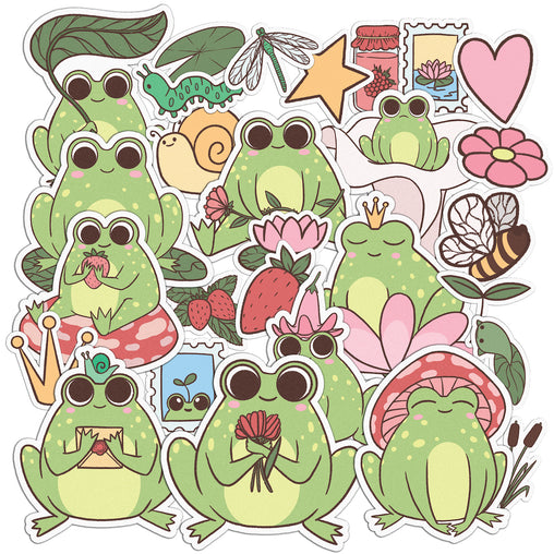 Lex Altern 29 PCS Sticker Pack for Laptop Cartoon Froggy