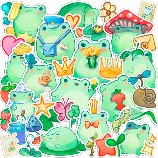 Lex Altern 42 PCS Sticker Pack for Laptop Adorable Froggy