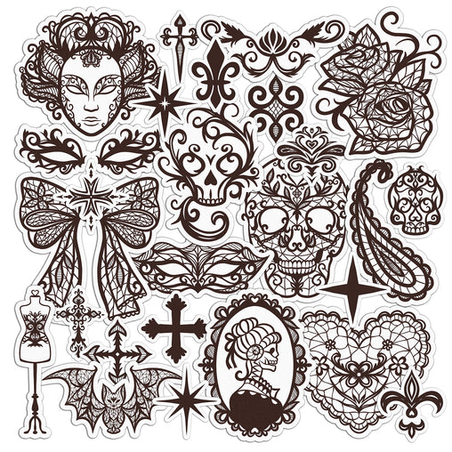 Lex Altern 25 PCS Sticker Pack for Laptop Lacy Goth