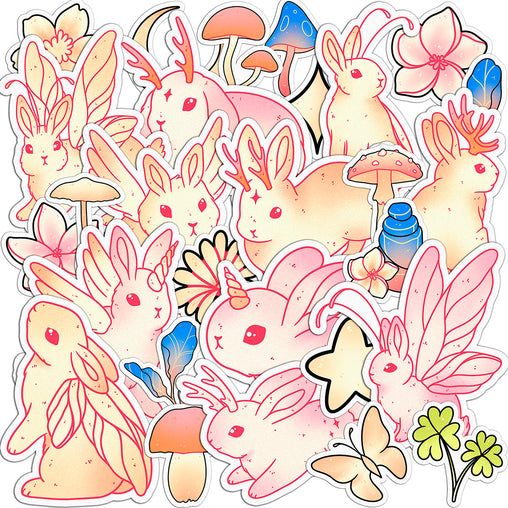 Lex Altern 28 PCS Sticker Pack for Laptop Magical Bunny