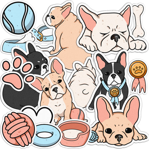 Lex Altern 19 PCS Sticker Pack for Laptop Frenchie Pup