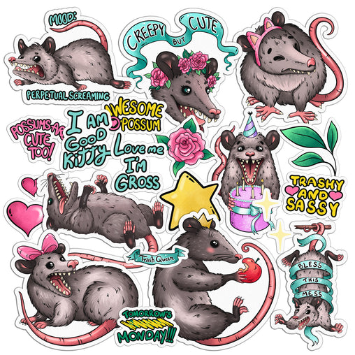 Lex Altern 20 PCS Sticker Pack for Laptop Awesome Possum
