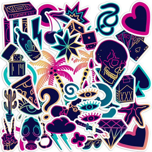 Lex Altern 39 PCS Sticker Pack for Laptop Colorful Tattoos