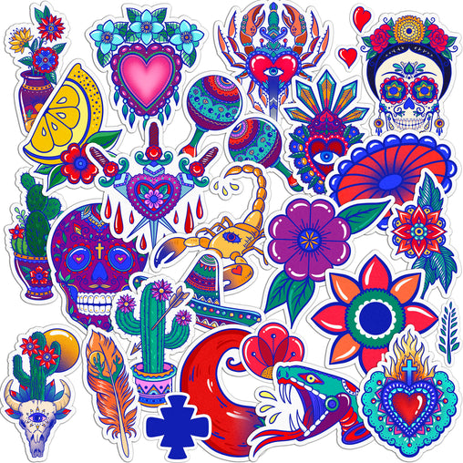 Lex Altern 26 PCS Sticker Pack for Laptop Day of the Dead