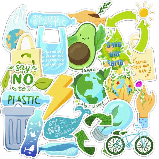 Lex Altern 24 PCS Sticker Pack for Laptop Save our Earth