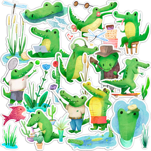 Lex Altern 25 PCS Sticker Pack for Laptop Cute Croc
