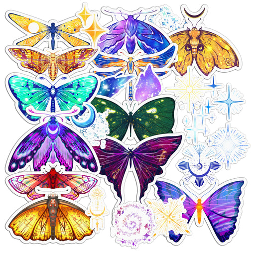 Lex Altern 25 PCS Sticker Pack for Laptop Shiny Butterflies