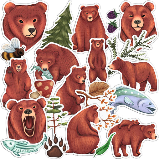 Lex Altern 23 PCS Sticker Pack for Laptop Wild Bear