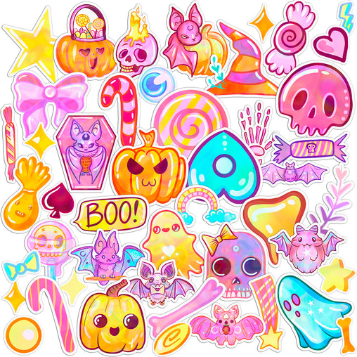 Lex Altern 48 PCS Sticker Pack for Laptop Spooky Sweets